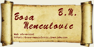 Bosa Menčulović vizit kartica